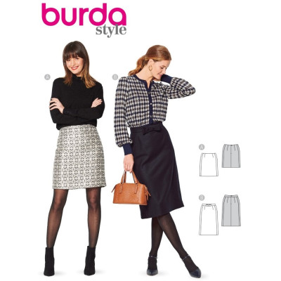 Střih Burda 6181, návod na šití: úzká áčková sukně