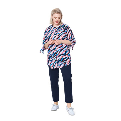 Střih Burda číslo 6108 košilové šaty, košile bez límečku pro plnoštíhlé