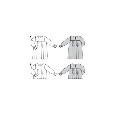 Střih Burda 9274, návod k šití: dětská halenka, halenkové šaty