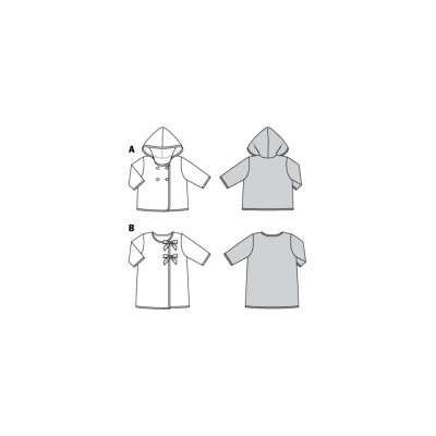 Střih Burda 9270, návod k šití: dětský kabát s kapucí, kabát se zavazováním