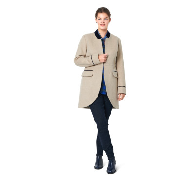 Střih Burda 6096, návod k šití: sako peplum pro plnoštíhlé dlouhé sako