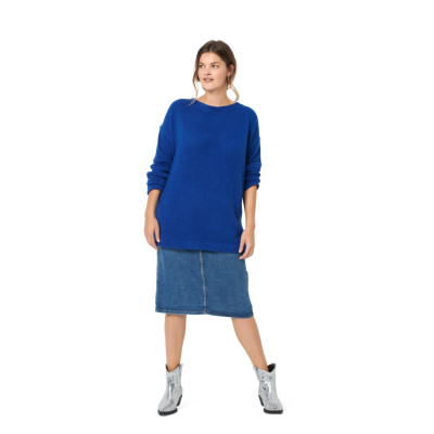 Střih Burda 6093, návod k šití: svetr s propínáním na zádech plnoštíhlé