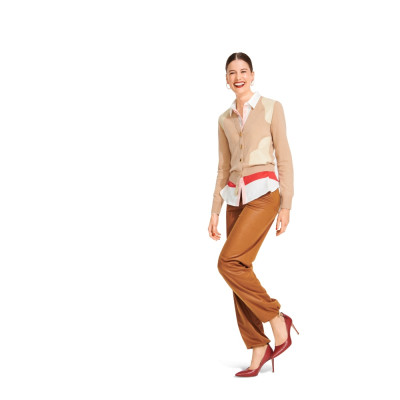 Střih Burda 6085, návod k šití: rovné kalhoty s gumou v pase