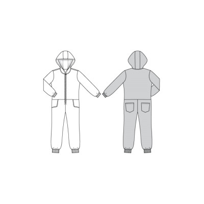 Střih Burda 6065, návod k šití: pánská tepláková souprava, overal
