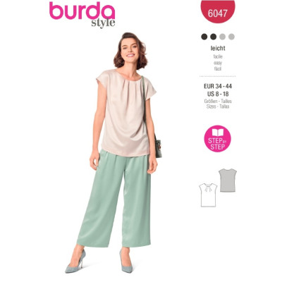 Střih Burda 6047, návod k šití: tričko