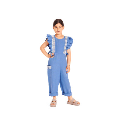 Střih Burda 9265, návod k šití: dívčí overal