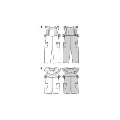 Střih Burda 9265, návod k šití: dívčí overal