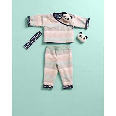 Střih Burda 9257, návod k šití: zavinovací tričko, tepláčky, čelenka a capáčky