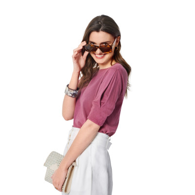 Střih Burda 6043, návod k šití: tričko se skladem na rukávu