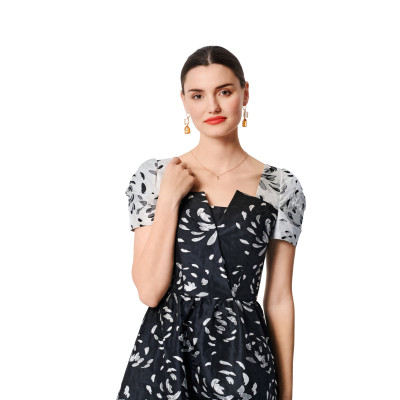 Střih Burda 6042, návod k šití: šaty v retro stylu