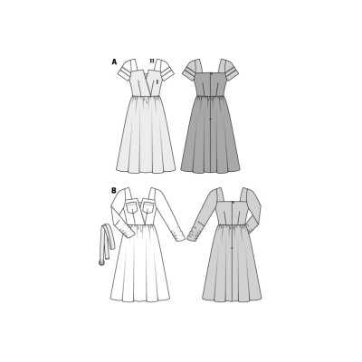 Střih Burda 6042, návod k šití: šaty v retro stylu