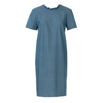 Střih Burda 6039, návod k šití: rovné šaty se skladem na zádech, halenka