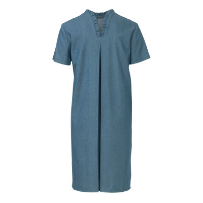 Střih Burda 6039, návod k šití: rovné šaty se skladem na zádech, halenka