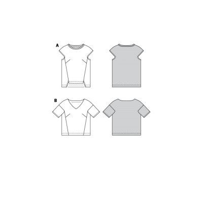 Střih Burda 6037, návod k šití: volná halenka