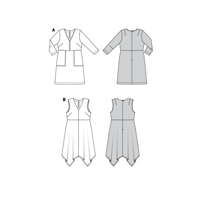 Střih Burda 6036, návod k šití: sportovní šaty s kapsami, volné šaty