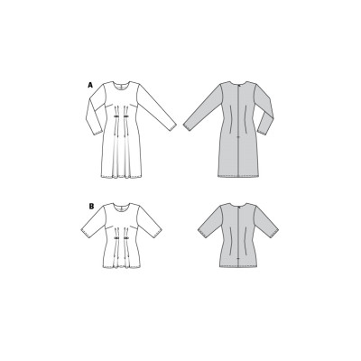 Střih Burda 6033, návod k šití: šaty s knoflíky a řasením, halenka