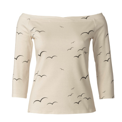 Střih Burda 6021, návod k šití: tričko se spadlými rameny