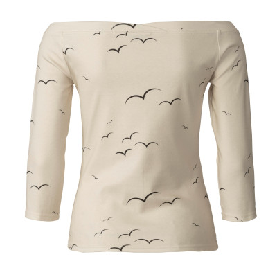 Střih Burda 6021, návod k šití: tričko se spadlými rameny