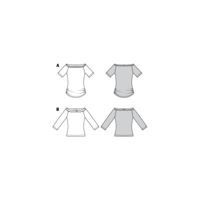 Střih Burda 6021, návod k šití: tričko se spadlými rameny