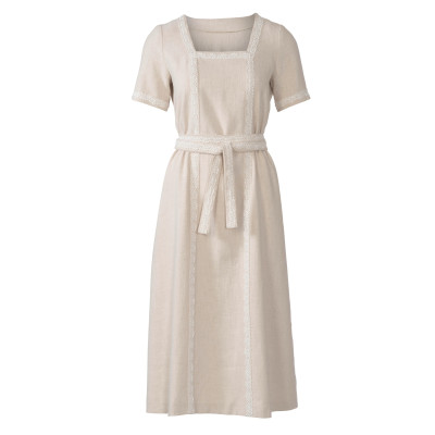 Střih Burda 6014, návod k šití: tunikové šaty s páskem, tunika, lněné šaty