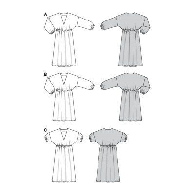 Střih Burda 6007, návod k šití: vzdušné šaty s gumičkou pod prsy