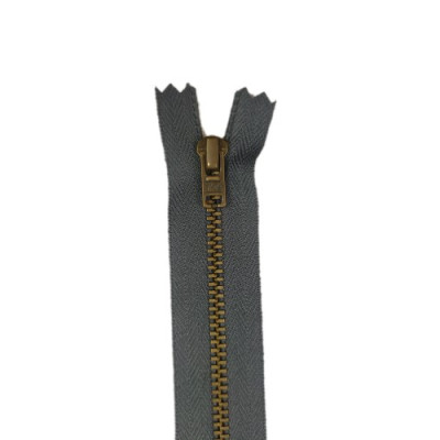 YKK zip kovový nedělitelný, šedá
