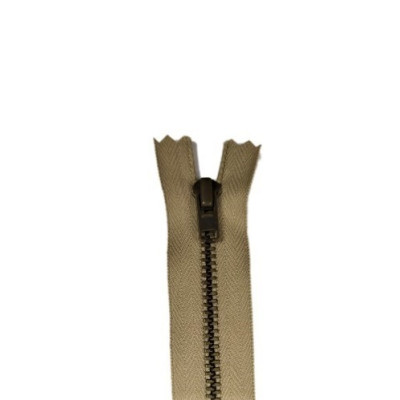 YKK zip kovový nedělitelný, béžová