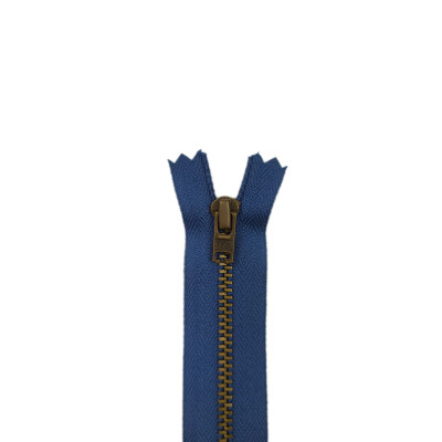 YKK zip kovový nedělitelný, modrá