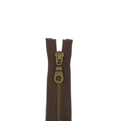 YKK zip kovový nedělitelný, hnědá