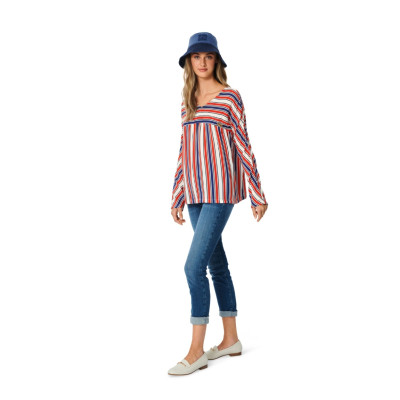 Střih Burda 5980, návod k šití: šaty s límečkem, volná halenka