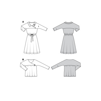 Střih Burda 5980, návod k šití: šaty s límečkem, volná halenka