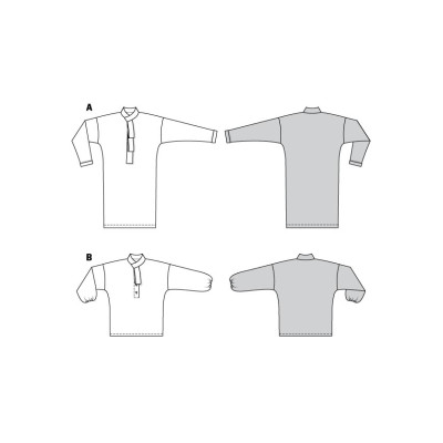 Střih Burda 5973, návod k šití: halenkové šaty se šálovým límcem, halenka