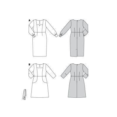 Střih Burda 5966, návod k šití: pouzdrové šaty, áčkové šaty