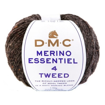 Tvídová příze s merino vlnou MERINO ESSENTIEL 4 TWEED od DMC 50g, hnědá
