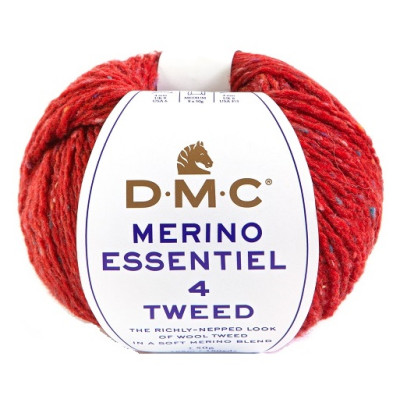 Tvídová příze s merino vlnou MERINO ESSENTIEL 4 TWEED od DMC 50g, červená