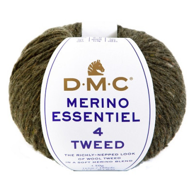 Tvídová příze s merino vlnou MERINO ESSENTIEL 4 TWEED od DMC 50g, khaki
